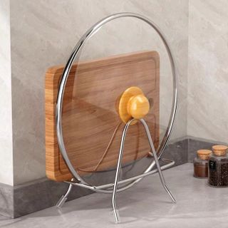 Giá để thớt bằng thép không gỉ giá để nắp nồi, giá để dao vật dụng nhà bếp đa năng L0552