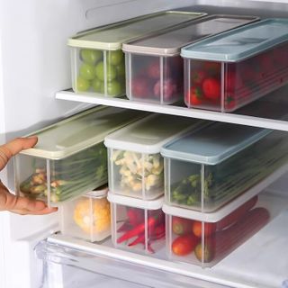 Hộp đựng mì ý dài hộp đựng mì tươi cỡ lớn hình chữ nhật hộp đựng thực phẩm bảo quản tủ lạnh L0351