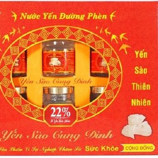 Nước yến Đường phèn 22% tổ yến cao cấp siêu ngon - YẾN SÀO CUNG ĐÌNH (6 lọ x 70ml)