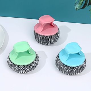 Bàn Chải bóng thép chà xoong nồi có tay cầm bàn chải vệ sinh chén bát vệ sinh nhà bếp L0221