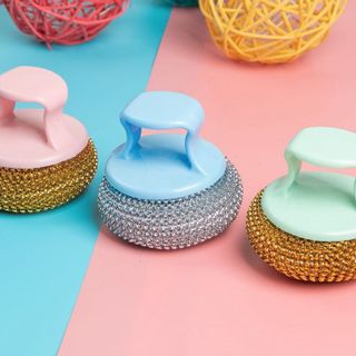 Bàn Chải bóng thép chà xoong nồi có tay cầm bàn chải vệ sinh chén bát vệ sinh nhà bếp L0221