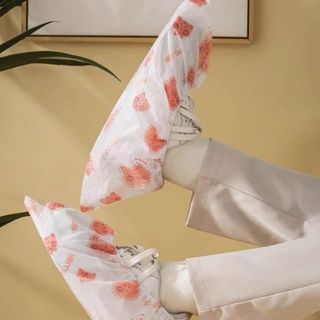 Sét 10 bao bọc giày họa tiết hoa văn chống trượt trong nhà dùng một lần vải không dệt chống bẩn L0933