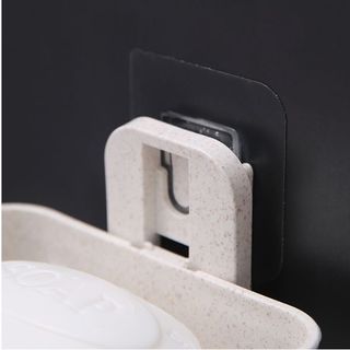 Khay đựng xà phòng nhựa lúa mạch bằng rơm lúa mì, giá đựng xà phòng không đục lỗ  treo tường L0811