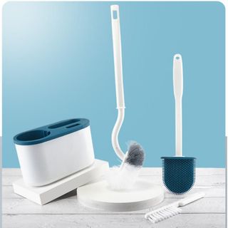 Bộ 3 Chổi Vệ Sinh Toilet Xoay 360 Độ Treo Tường Cọ Bồn Cầu 3in1 Nhà Tắm Đa Năng Tiện Lợi