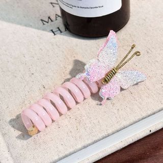 Kẹp tóc bướm xoắn pastel lấp lánh