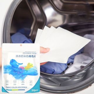 Bịch 50 miếng giấy thấm màu giặt quần áo hỗn hợp ngăn ố màu, giấy giặt ngăn quần áo bị nhiễm màu L1443