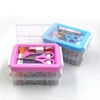 Bộ hộp Kim Chỉ may vá 30 món hai tầng , dụng cụ may vá đầy đủ cho học sinh gia đình đồ dùng cá nhân L1334