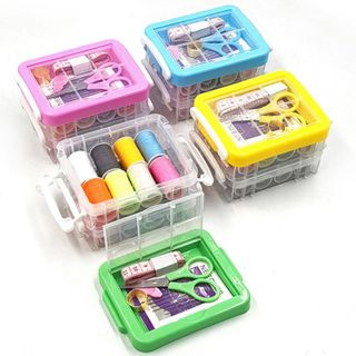 Bộ hộp Kim Chỉ may vá 30 món hai tầng , dụng cụ may vá đầy đủ cho học sinh gia đình đồ dùng cá nhân L1334