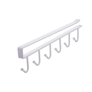 Giá treo đồ 6 Móc Nhà Bếp không cần khoan đục cho tủ bếp nhiều ngăn tủ quần áo, giá treo đồ 6 móc L1642