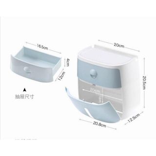 Ecoco Hộp Đựng Giấy Vệ Sinh 2 Tầng Chất Liệu Nhựa ABS Kích Thước 20x20x12.5cm Tải Trọng 6kg Dễ Lắp Đặt Bằng Keo Dán Tường