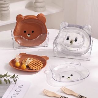 Đĩa nhổ xương hình gấu hoạt hình dễ thương, đĩa đựng đồ ăn nhẹ trái cây đựng đồ sấy khô L1314