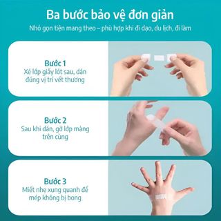 Băng cá nhân trong suốt, dán vết thương thấm nước có lỗ thoát khí bảo vệ vết thương L1643