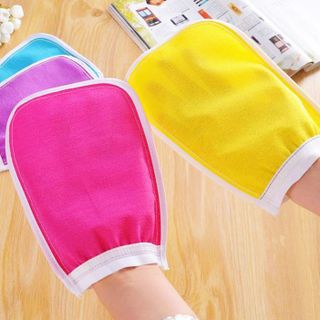 Bao tay tắm chà xát tẩy tế bào chết khăn tắm hai mặt chà lưng bông tắm tạo bọt L1553