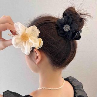 Kẹp Tóc 2 cái Hình Hoa Hướng Dương Đính Đá Thời Trang Mùa Hè Cho Phụ Nữ Kiện Búi Tóc Hình Hoa Mềm Mại