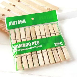 Bộ 20 kẹp quần áo bằng tre dùng trong gia đình, kẹp quần áo tất vớ vật dụng đa năng L1711