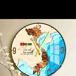 Đồng Hồ Tròn Treo Tường In Bản đồ