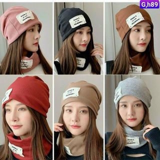 Mũ Len Trùm Đầu 2in1 - Mũ Nỉ Mỏng 2 Lớp Trùm Đầu Style Hàn Quốc Giữ Ấm Thời Trang Thu Phù Hợp Nam Nữ Freesize Màu Đen Nâu Hồng Xanh