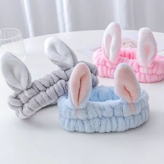 Băng đô tai thỏ Hàn Quốc vành rộng, băng đô rửa mặt trang điểm đắp mặt nạ phụ kiện tóc xinh xắn L1631