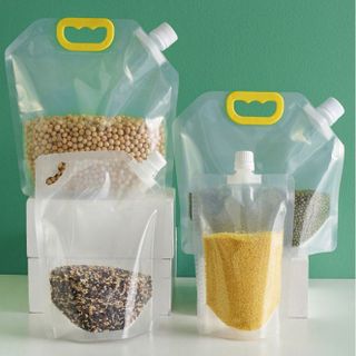 Túi đựng ngũ cốc trong suốt, túi đựng gạo chống ẩm và kín khí, túi có quai và vòi dày L1322