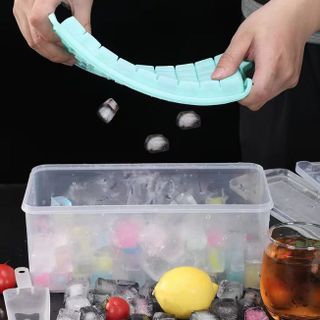 Khay làm đá viên silicon 24-36 ngăn, khuôn làm đá dẻo có nắp, dễ tháo khuôn, khay đá viên tự làm L1533