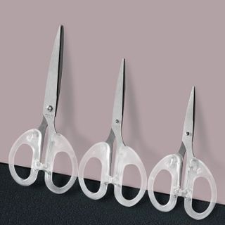 Kéo văn phòng Trắng Trong suốt, kéo thép không gỉ dùng trong nhà bếp, kéo thủ công cho trẻ em L1741