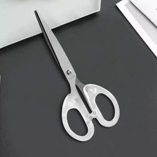Kéo văn phòng Trắng Trong suốt, kéo thép không gỉ dùng trong nhà bếp, kéo thủ công cho trẻ em L1741