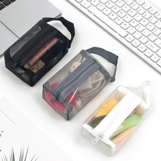 Túi lưới trong suốt đựng mỹ phẩm mini có khóa kéo nhỏ, đựng tiền xu, son môi, chìa khóa, túi đựng thẻ L1433