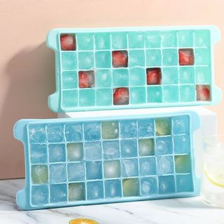 Khay làm đá viên silicon 24-36 ngăn, khuôn làm đá dẻo có nắp, dễ tháo khuôn, khay đá viên tự làm L1533