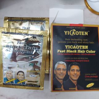 Hộp Gội Nhuộm Phủ Bạc Yicaoten 10 Gói (Kèm Bao Tay)