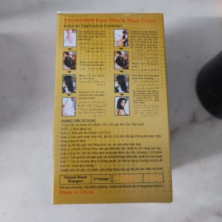 Hộp Gội Nhuộm Phủ Bạc Yicaoten 10 Gói (Kèm Bao Tay)