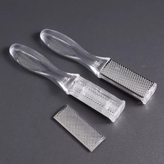Dụng cụ chà gót chân bằng thép không gỉ, loại bỏ tế bào chết, loại bỏ vết chai, mài chân hai mặt L1324