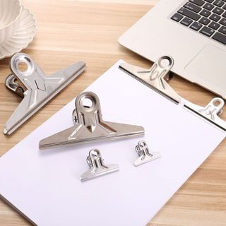 Kẹp thép không gỉ kẹp văn phòng phẩm hồ sơ nhỏ kẹp lưu trữ đuôi dài cố định chắc chắn L1721