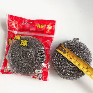 Búi thép đơn đóng gói màu đỏ dùng để rửa chén bát chùi cọ xoong nồi ( bịch đỏ) L1844