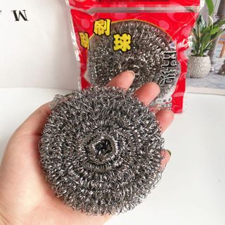 Búi thép đơn đóng gói màu đỏ dùng để rửa chén bát chùi cọ xoong nồi ( bịch đỏ) L1844