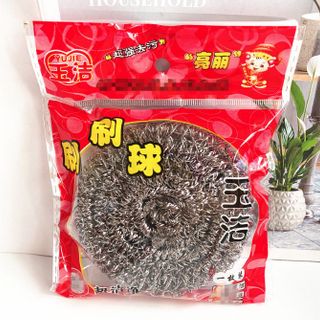 Búi thép đơn đóng gói màu đỏ dùng để rửa chén bát chùi cọ xoong nồi ( bịch đỏ) L1844