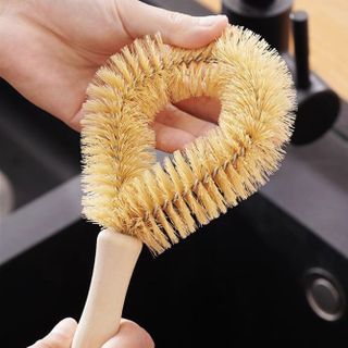 Bàn chải cọ nồi cán gỗ lông lợn, Bàn chải vệ sinh treo tường, Bàn chải vệ sinh gia dụng, Chất tẩy vết bẩn L1514