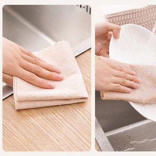 Khăn lau chén bát thấm sạch dầu mỡ, khăn vệ sinh lau chùi nhà bếp phòng khách đa năng L1614