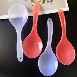 Thìa nhựa lớn xới cơm, màu đỏ và trắng ngẫu nhiên, muỗng múc cơm múc canh đa năng L2044