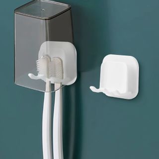 Giá treo bàn chải đánh răng treo tường không cần khoan, dùng cho phòng tắm và nhà vệ sinh để cốc và kem đánh răng L2132