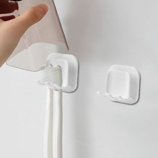 Giá treo bàn chải đánh răng treo tường không cần khoan, dùng cho phòng tắm và nhà vệ sinh để cốc và kem đánh răng L2132