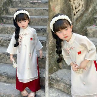 Sỉ buôn tại xưởng may - áo dài bé gái