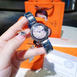 ĐỒNG HỒ NỮ CHÍNH HÃNG COMLOVEI  THÉP BẠC MẶT HỒNG VIỀN HỘT FULLBOX