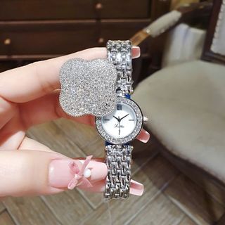 ĐỒNG HỒ NỮ CHÍNH HÃNG SCOTTIE DÂY INOX MẶT HỘT MỞ NẮP XOAY FULLBOX