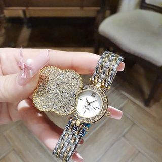 ĐỒNG HỒ NỮ CHÍNH HÃNG SCOTTIE DÂY INOX MẶT HỘT MỞ NẮP XOAY FULLBOX