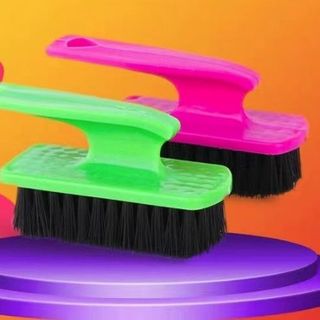 Bàn chải đánh giày lông đen cán ngắn, bàn chải giặt đồ, bàn chải đánh giày bằng nhựa L2141