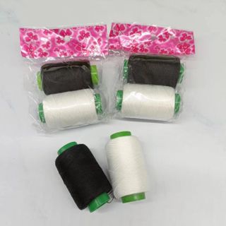 Bộ 2 cuộn chỉ khâu đen trắng cỡ lớn, chỉ may đa năng dùng vá quần áo, phụ kiện may mặc tiện dụng L2142
