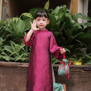 Sỉ ao dài đồng bé gái mẫu mới Tết