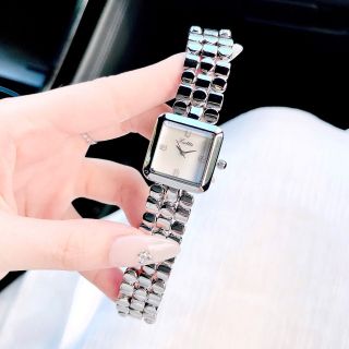 ĐỒNG HỒ NỮ CHÍNH HÃNG SCOTTIE DÂY THÉP BẠC MẶT VUÔNG XÀ CỪ FULLBOX