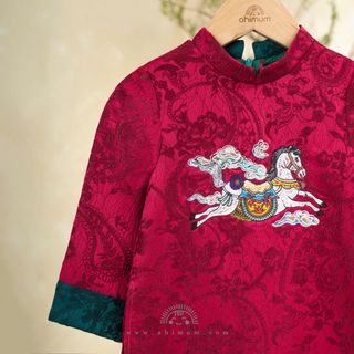 XƯỞNG MAY ÁO DÀI HOÀNG MAI - Áo dài bé trai mẫu ngựa