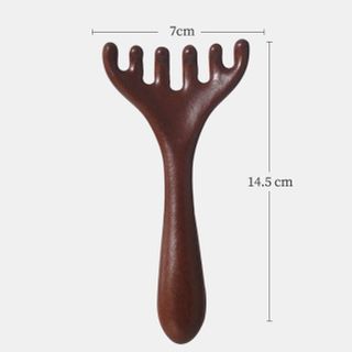 Lược massage đầu hình gạc hươu đàn hương kèm cào nhỏ dùng để cạo kinh lạc đầu, chăm sóc sức khỏe vai và cổ L1933